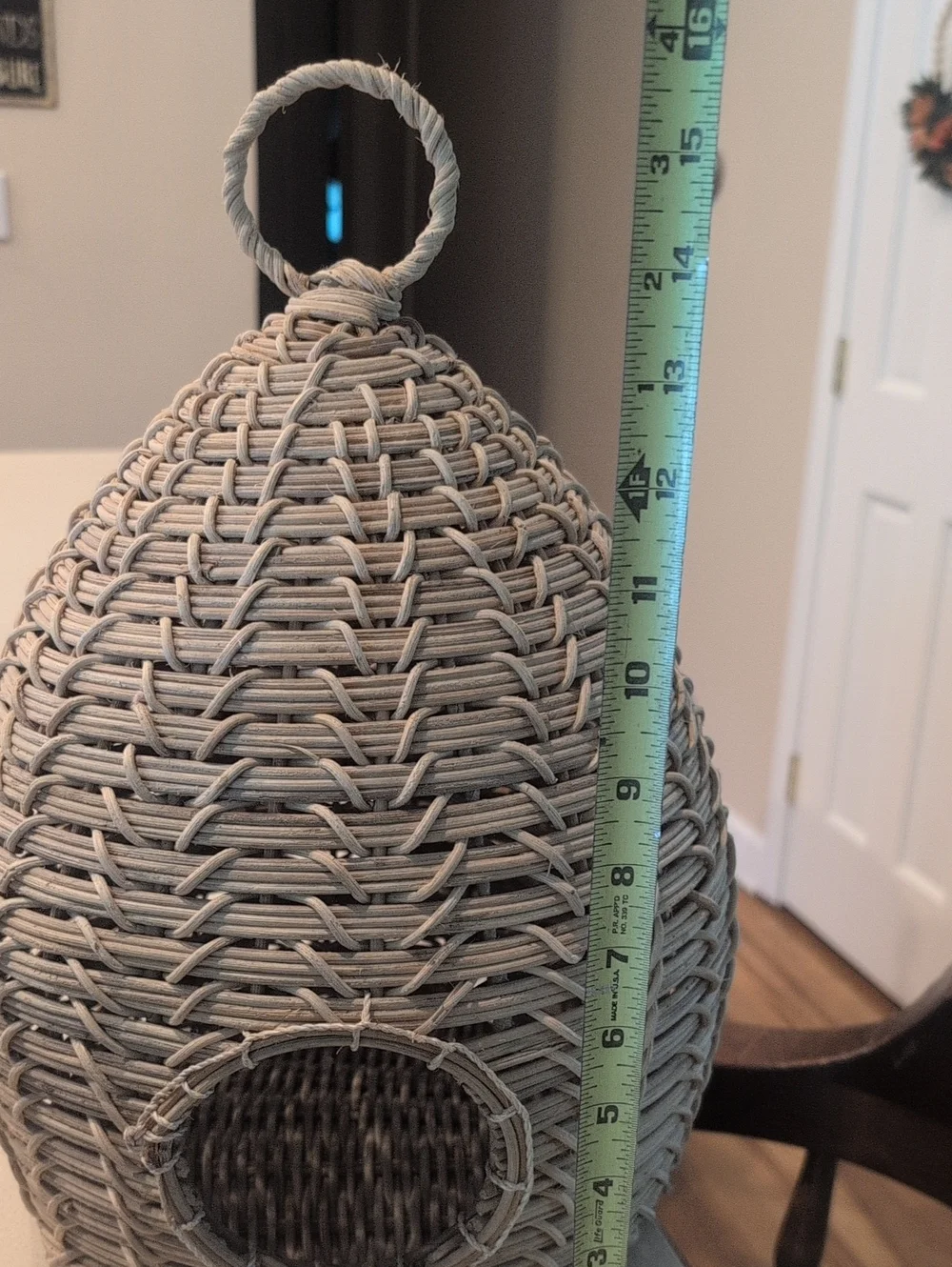 Woven Grey Rattan Bird/Bee's Nest - Home Accents